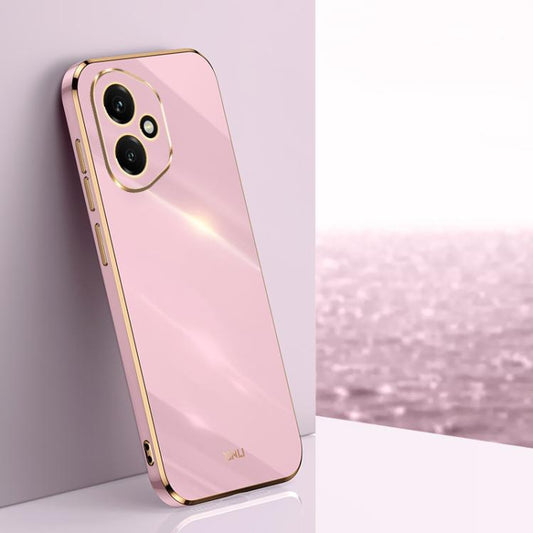 For Honor 400 Global 156.5mm XINLI Straight Edge 6D Electroplate TPU Phone Case(Cherry Purple)