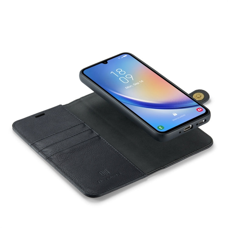 For Samsung Galaxy A34 5G DG.MING Crazy Horse Texture Detachable Magnetic Leather Case(Black)