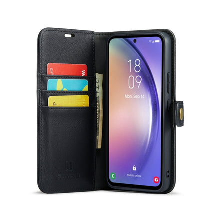 For Samsung Galaxy A54 5G DG.MING Crazy Horse Texture Detachable Magnetic Leather Case(Black)