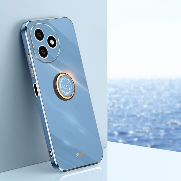 For Honor X50i+ 5G XINLI Straight Edge 6D Electroplate TPU Phone Case with Ring Holder(Celestial Blue)