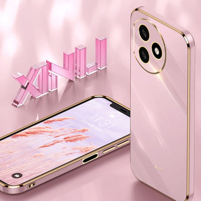 For Honor X50i+ 5G XINLI Straight Edge 6D Electroplate TPU Phone Case with Ring Holder(Celestial Blue)