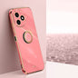Coque de téléphone en TPU avec support annulaire For Honor X50i+ 5G XINLI Straight Edge 6D Electroplate (rouge aubépine)