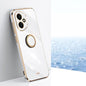 For Honor 400 Global 156.5mm XINLI Straight Edge 6D Electroplate TPU Phone Case with Ring Holder(White)