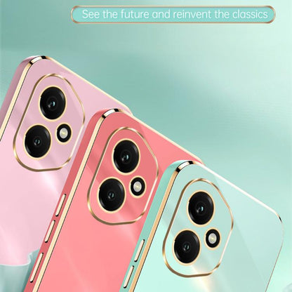 For Honor 400 Global 156.5mm XINLI Straight Edge 6D Electroplate TPU Phone Case with Ring Holder(White)