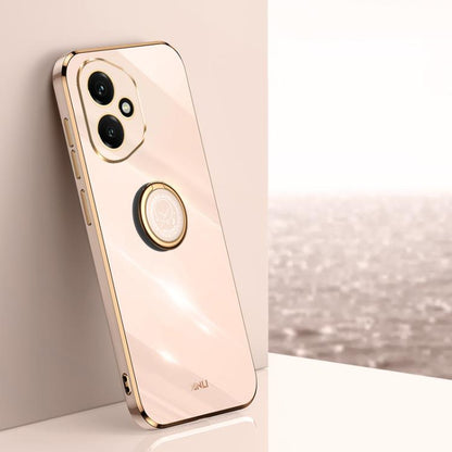 Coque de Téléphone en TPU XINLI Electroplaquée 6D à Bord Droit avec Anneau, Pour Honor 400 Global 156,5mm (Rose)