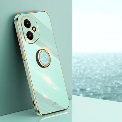 Pour Honor 400 Global Coque de téléphone en TPU électrolytique 6D à bord droit XINLI de 156,5 mm avec support annulaire (vert menthe)
