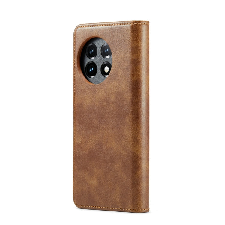 For OnePlus 11 DG.MING Crazy Horse Texture Detachable Magnetic Leather Case(Brown)