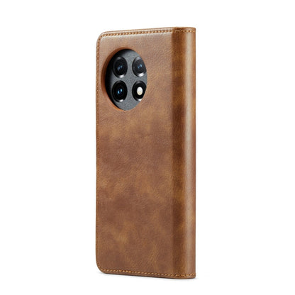 For OnePlus 11 DG.MING Crazy Horse Texture Detachable Magnetic Leather Case(Brown)