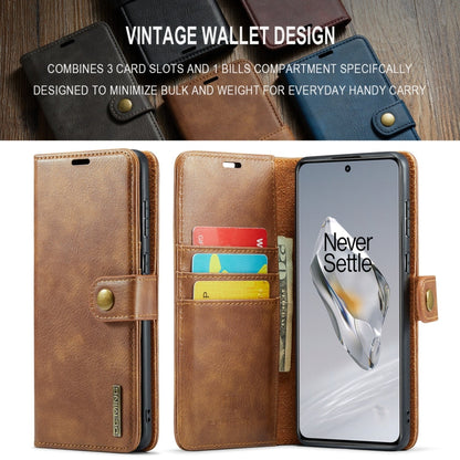 For OnePlus 12 DG.MING Crazy Horse Texture Detachable Magnetic Leather Case(Brown)