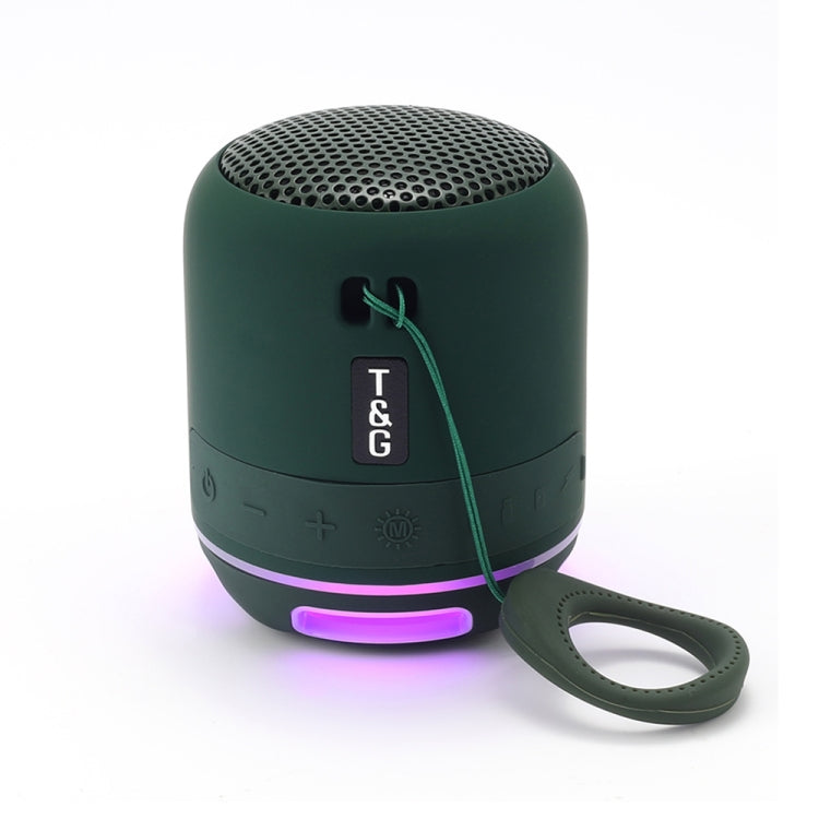 T&G TG294 TWS Enceinte portable sans fil stéréo Mini LED pour l'extérieur (vert foncé)