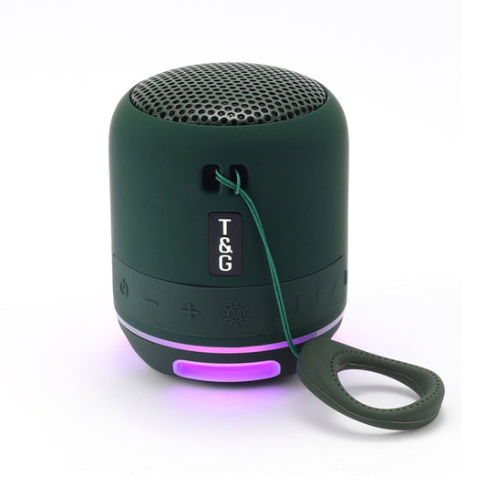 T&G TG294 TWS Enceinte portable sans fil stéréo Mini LED pour l'extérieur (vert foncé)