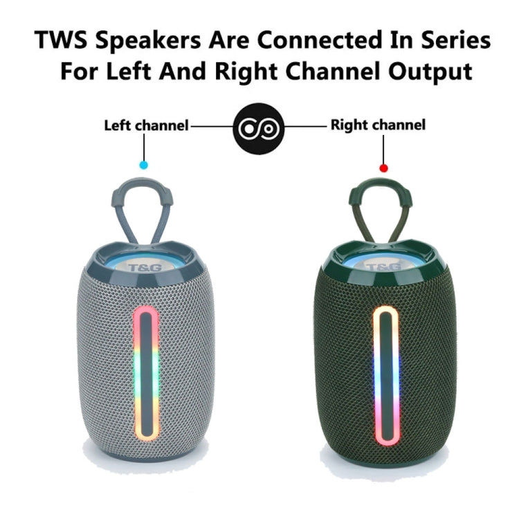 T&G TG653 TWS LED Mini Portable Wireless Stereo Sound Outdoor Speaker(Gery)