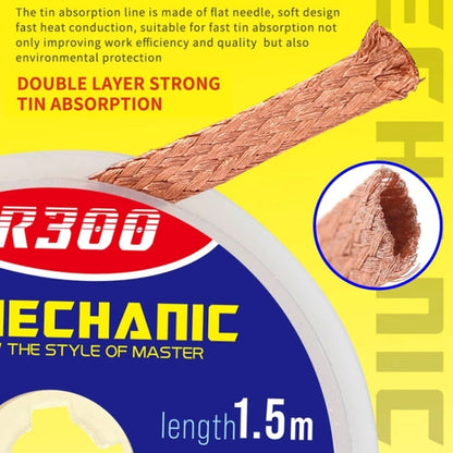 MECHANIC R300 1.5M Suction Tin Wire, Width:2MM