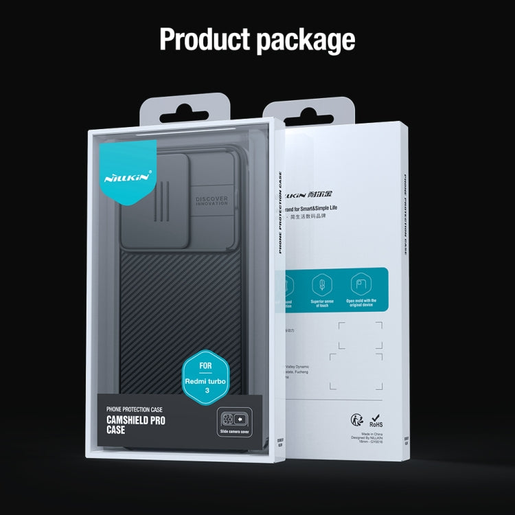 For Xiaomi Redmi Turbo 3 NILLKIN CamShield Pro PC Phone Case(Black)