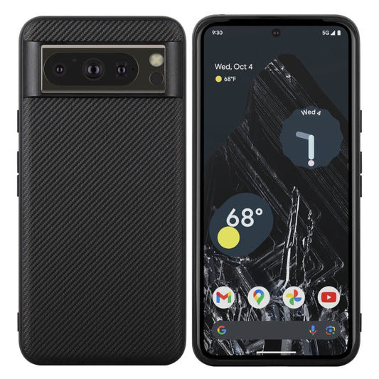Pour l'étui de téléphone texturé en fibre de carbone Kevlar série ViLi TC pour Google Pixel 8 Pro (noir)