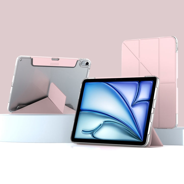 For iPad Air 13 2026 / 2025 / 2024 Mutural Deformation Stand Smart Leather Tablet Case(Pink)