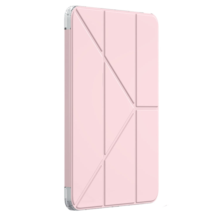 For iPad Air 13 2026 / 2025 / 2024 Mutural Deformation Stand Smart Leather Tablet Case(Pink)