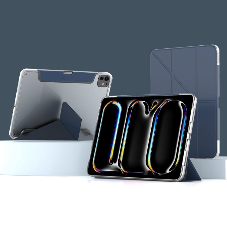 For iPad Pro 11 2025 / 2024 Mutural Deformation Stand Smart Leather Tablet Case(Dark Blue)