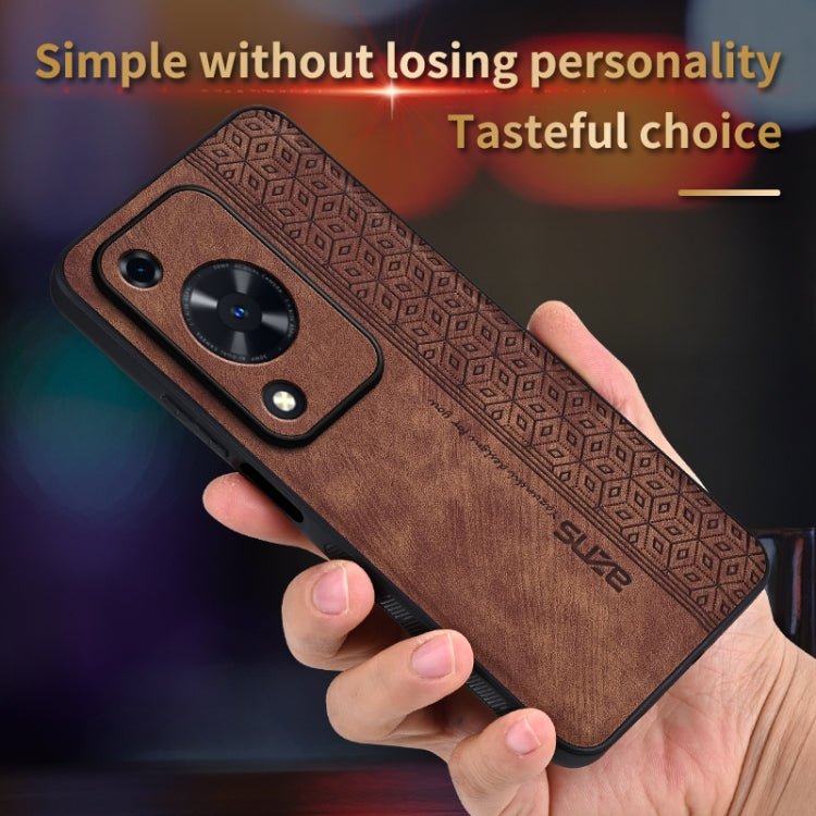 Pour étui de téléphone Huawei Enjoy 70 AZNS 3D gaufré effet cuir (marron)