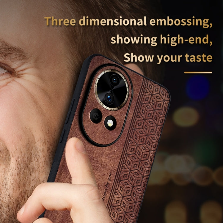 For Huawei nova 12 Pro AZNS 3D Embossed Skin Feel Phone Case(Black)