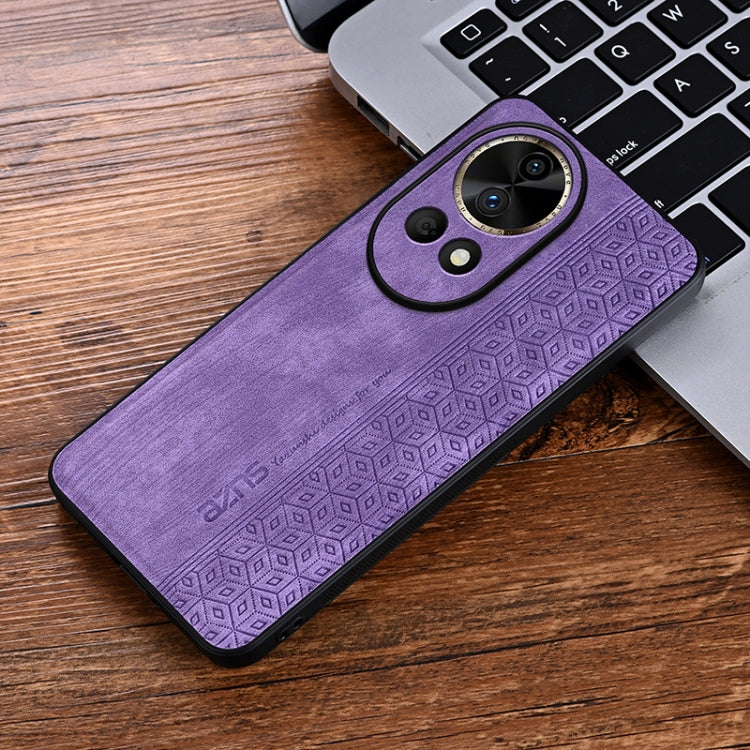 For Huawei nova 12 Pro AZNS 3D Embossed Skin Feel Phone Case(Purple)