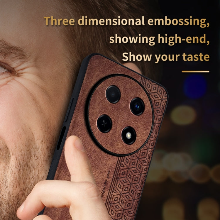 For Huawei Enjoy 70 pro AZNS 3D Embossed Skin Feel Phone Case(Brown)