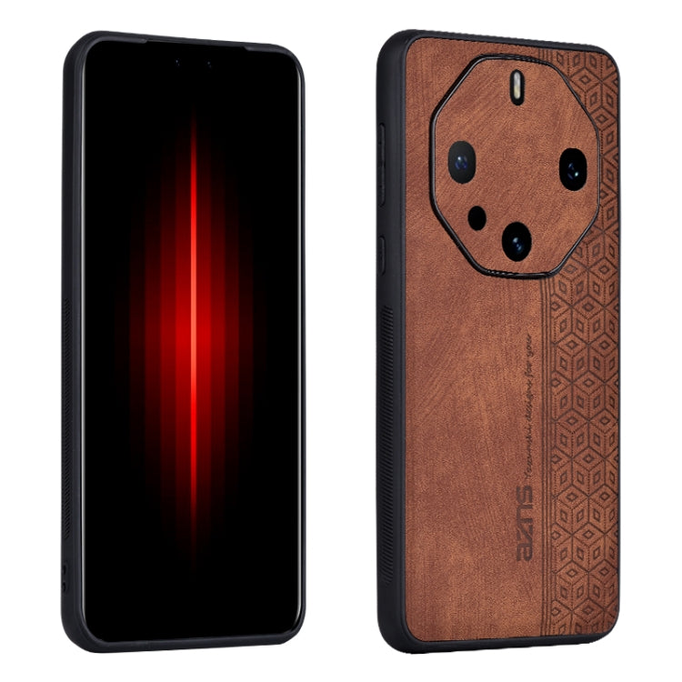 For Huawei Mate 60 RS Ultimate AZNS 3D Embossed Skin Feel Phone Case(Brown)