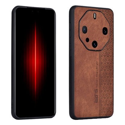 For Huawei Mate 60 RS Ultimate AZNS 3D Embossed Skin Feel Phone Case(Brown)
