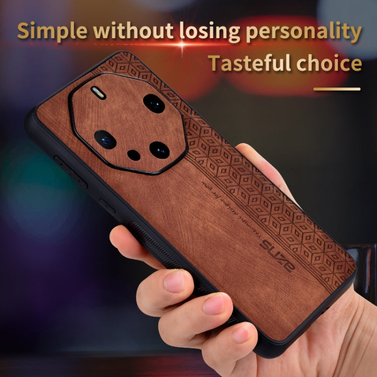 For Huawei Mate 60 RS Ultimate AZNS 3D Embossed Skin Feel Phone Case(Brown)