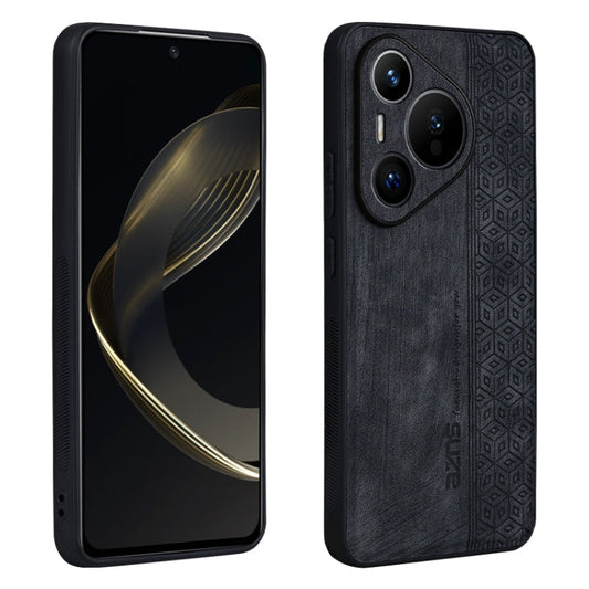 For Huawei Pura 70 Pro AZNS 3D Embossed Skin Feel Phone Case(Black)