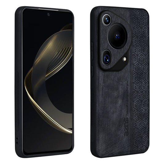 For Huawei Pura 70 Ultra AZNS 3D Embossed Skin Feel Phone Case(Black)