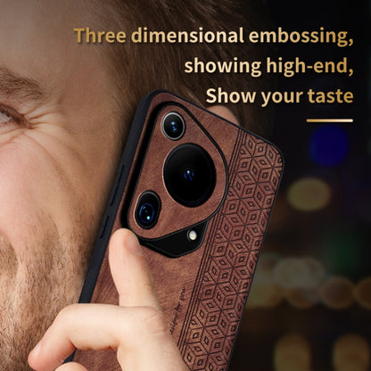For Huawei Pura 70 Ultra AZNS 3D Embossed Skin Feel Phone Case(Brown)