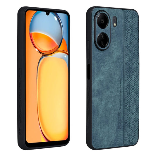 For Xiaomi Poco C65/Redmi 13C AZNS 3D Embossed Skin Feel Phone Case(Dark Green)