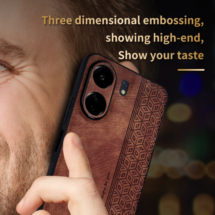 For Xiaomi Poco C65/Redmi 13C AZNS 3D Embossed Skin Feel Phone Case(Purple)