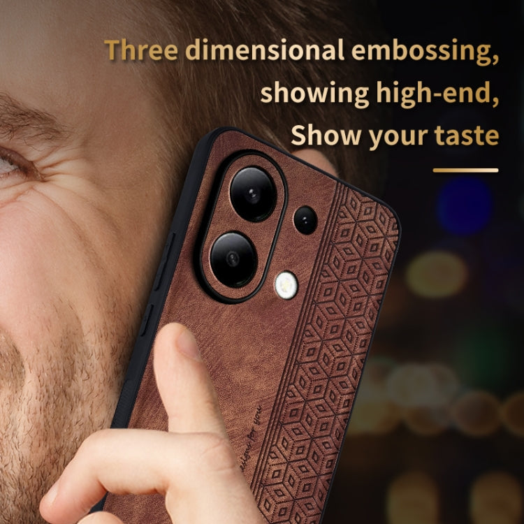 For Xiaomi Redmi Note 13 4G AZNS 3D Embossed Skin Feel Phone Case(Purple)