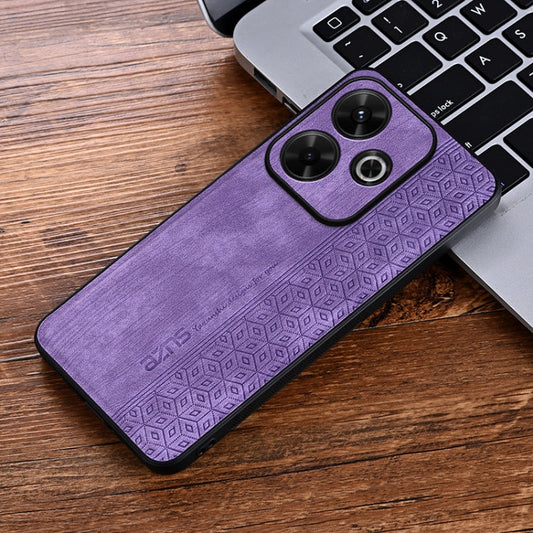 For Xiaomi Redmi 13 4G Global AZNS 3D Embossed Skin Feel Phone Case(Purple)