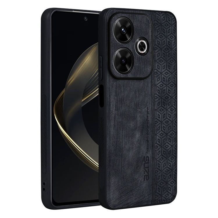 For Xiaomi Redmi Note 13R AZNS 3D Embossed Skin Feel Phone Case(Black)