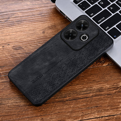 For Xiaomi Redmi Note 13R AZNS 3D Embossed Skin Feel Phone Case(Black)