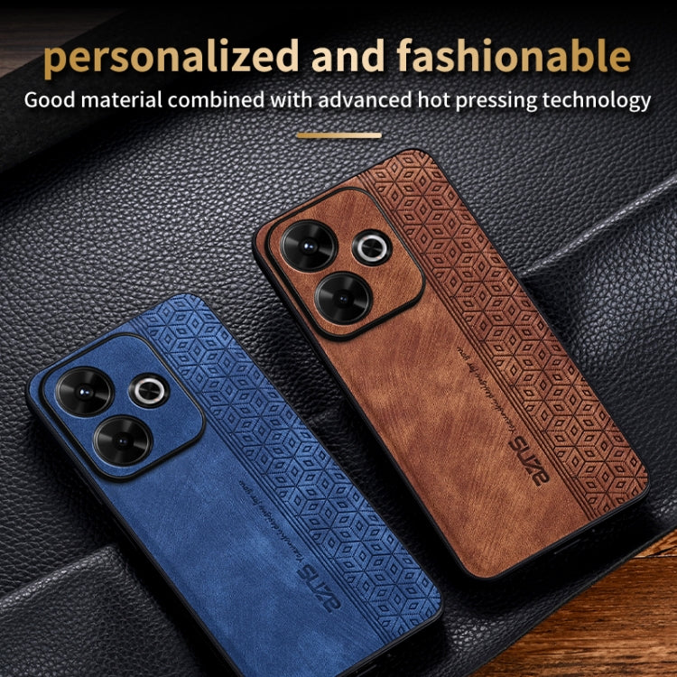 For Xiaomi Redmi Note 13R AZNS 3D Embossed Skin Feel Phone Case(Black)