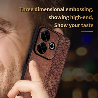 For Xiaomi Redmi Note 13R AZNS 3D Embossed Skin Feel Phone Case(Dark Green)