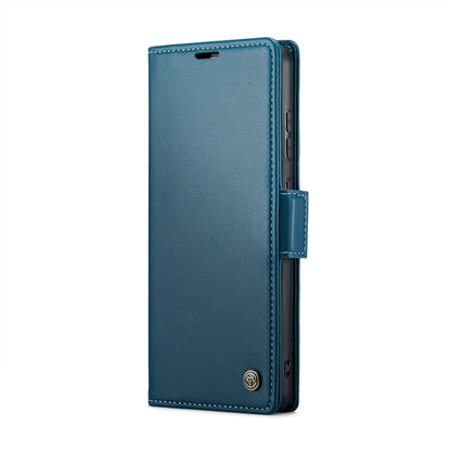 For Samsung Galaxy A52/A52s 5G CaseMe 023 Butterfly Buckle Litchi Texture RFID Anti-theft Leather Phone Case(Blue)
