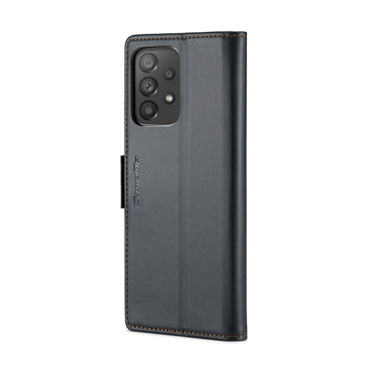 Pour Samsung Galaxy A53 Étui Caseme 023 Papillon Boucle Texture Litchi RFID Antivol Cuir Étui Téléphone (Noir)