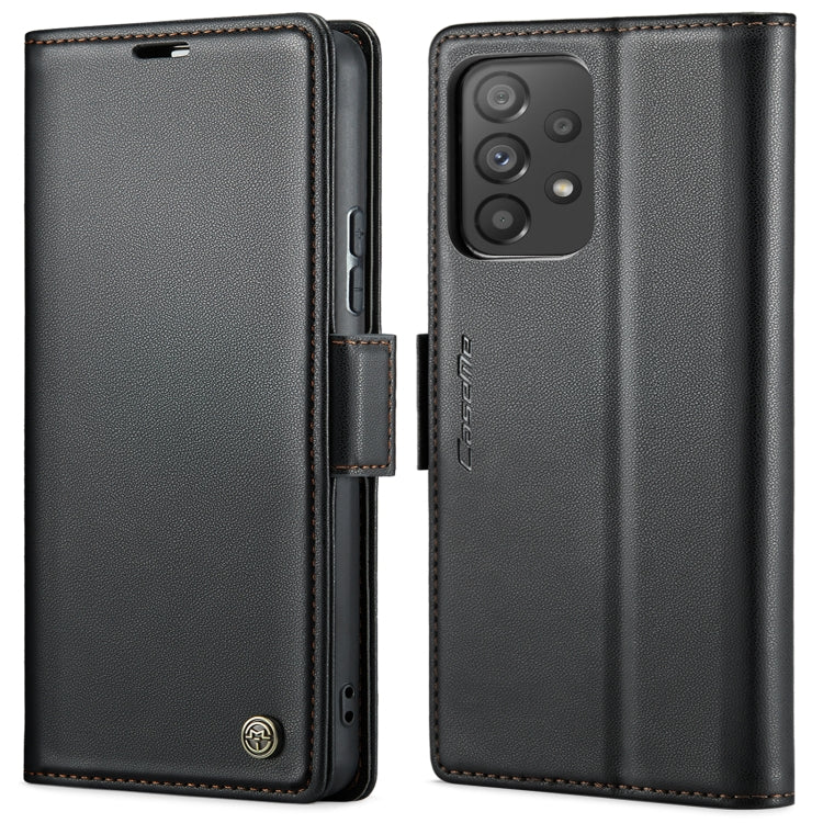Pour Samsung Galaxy A53 Étui Caseme 023 Papillon Boucle Texture Litchi RFID Antivol Cuir Étui Téléphone (Noir)