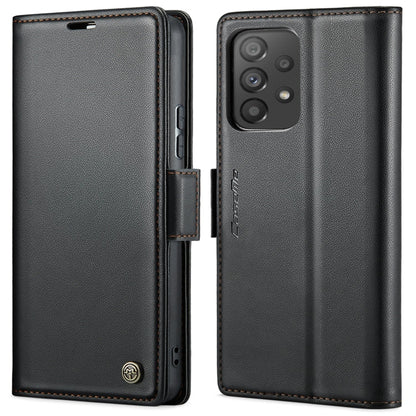 Pour Samsung Galaxy A53 Étui Caseme 023 Papillon Boucle Texture Litchi RFID Antivol Cuir Étui Téléphone (Noir)