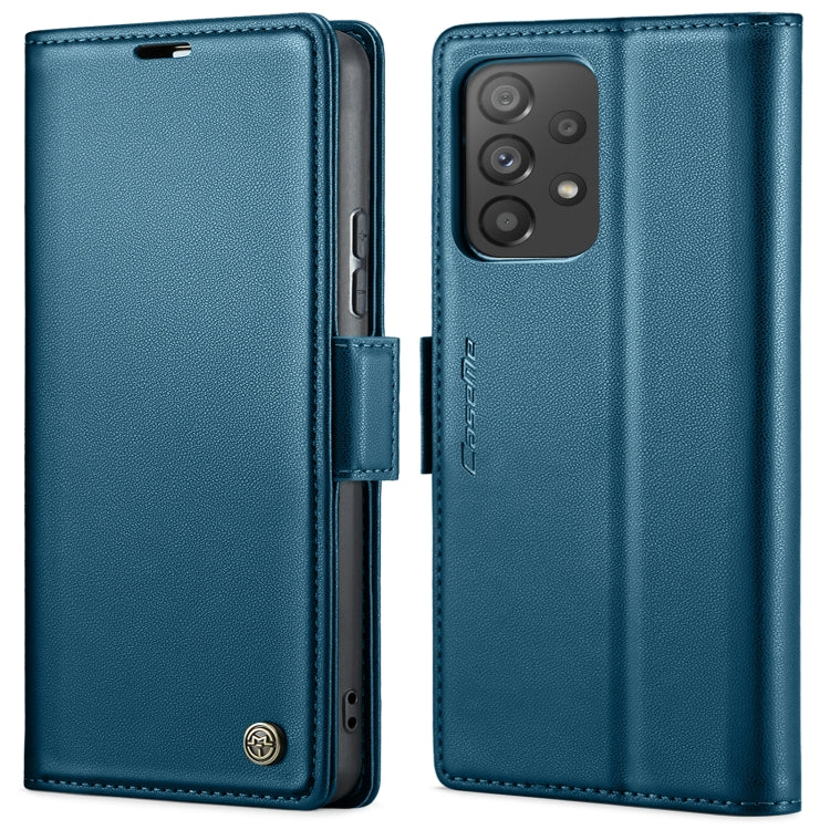 For Samsung Galaxy A53 CaseMe 023 Butterfly Buckle Litchi Texture RFID Anti-theft Leather Phone Case(Blue)