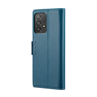 For Samsung Galaxy A53 CaseMe 023 Butterfly Buckle Litchi Texture RFID Anti-theft Leather Phone Case(Blue)