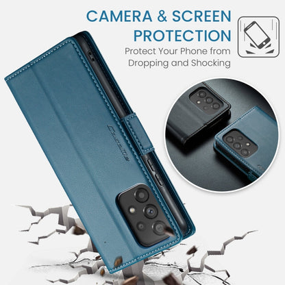 For Samsung Galaxy A53 CaseMe 023 Butterfly Buckle Litchi Texture RFID Anti-theft Leather Phone Case(Blue)