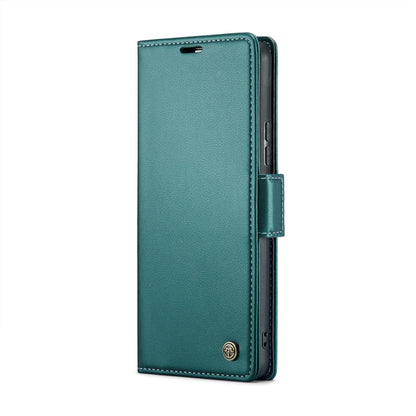 For Samsung Galaxy A53 CaseMe 023 Butterfly Buckle Litchi Texture RFID Anti-theft Leather Phone Case(Pearly Blue)