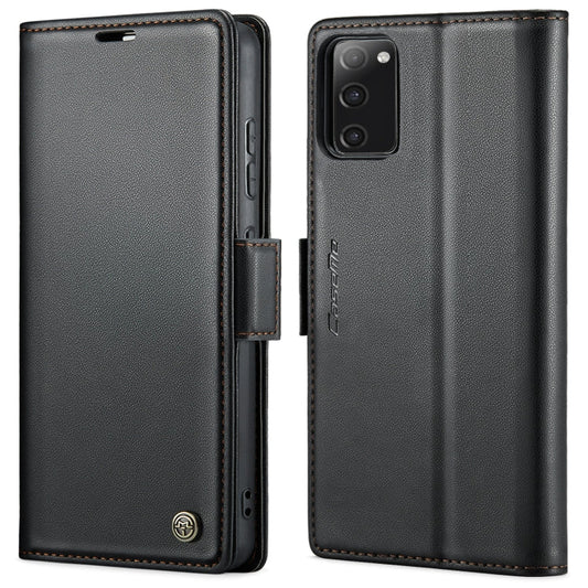 For Samsung Galaxy S20 FE CaseMe 023 Butterfly Buckle Litchi Texture RFID Anti-theft Leather Phone Case(Black)