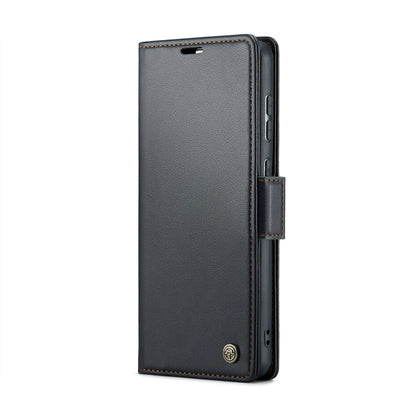 For Samsung Galaxy S20 FE CaseMe 023 Butterfly Buckle Litchi Texture RFID Anti-theft Leather Phone Case(Black)